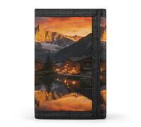 VstaDank The Setting Sun Shines on The Snow-capped Peaks Wallet for Men Women Stylish Trifold Wallet Slim Minimalist Front Pocket Outdoor Sports Wallets Cards Purse