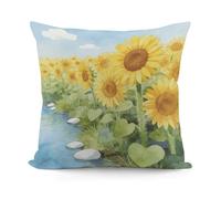 VstaDank The Summer Stream is Warming Pillow Covers Soft Plush Decorative Square Pillow Cover Modern Breathable Pillowcases Pillowcase with Invisible Zipper 18x18 Inches for Sofa Living Room