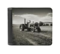 VstaDank Tractor Agriculture Tranquil Bifold Wallet for Women Men Soft PU Leather Wallet Slim Minimalist Front Pocket Bussiness Card Holder