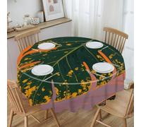 VstaDank Tropical Palm Leaves Round Tablecloth Wipeable Round Polyester Tablecloth Waterproof Wrinkle Free Indoor and Outdoor Table Cover 60 Inch Decorative Farmhouse Table Cloth for Dining