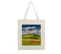 VstaDank Tuscany Spring Canvas Tote Bag with Handles Extremely Sturdy Reusable Shopping Bag Lightweight Foldable Cotton Cloth Grocery Bags Magic Aesthetic Tote Bag for Women Travel
