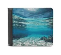 VstaDank Underwater View of Tropical Beach Wallet PU Leather Wallet Credit Card Holder Extra Capacity Bifold Wallets for Men Women Fashion Wallets