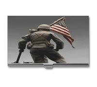 VstaDank United States Marine Business Card Holder Aluminum Alloy Name Card Case Simple Cooperation Cardcase Ultra-Thin Businesses Card Box for Office Workers Customer Visit