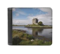 VstaDank View of The Dunguaire Castle Wallet Extra Capacity Bifold Wallet Slim Leather Wallets Credit Card Holder Coin Purse for Men