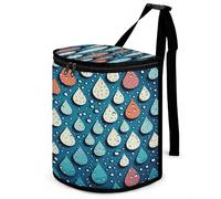 VstaDank Water Drops Dots Car Trash Can with Lid Hanging Garbage Bin Leak-Proof Spill-Proof Car Trash Can Large Capacity Multipurpose Trash Bin for Van Easy to Clean Dustbin