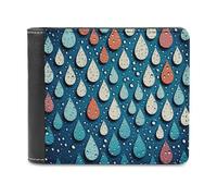 VstaDank Water Drops Dots Wallet Mens Bifold Wallet with Multiple Card Slots PU Leather Slim Billfold Minimalist Wallets