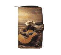 VstaDank Western Music Wallets Multi-functional Long Wallet Leather Wallet Credit Card Holder Money Clip Travel Wallets Coin Purse