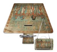 VstaDank Women in Ancient Egypt Beach Blanket Thickened Foldable Camping Mats Soft Lightweight Beach Pad Square Picnic Blankets with Shoulder Strap for Park Grass Patio Hiking