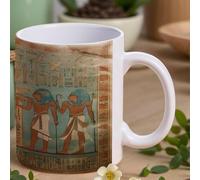 VstaDank Women in Ancient Egypt Coffee Mugs Ceramic Camper Mug White Coffee Cup with Handles Personalized Tazas Para Sublimacion Novelty Water Cups Tea Mug Gifts for Home Office Party 11 Oz