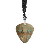 VstaDank Women in Ancient Egypt Guitar Pick Necklace Custom Metal Guitar Pendant Rock Pick Necklace Personalized Pick Holder Pendant for Guitars Bass Ukulele