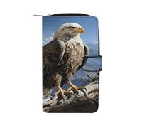 VstaDank Women PU Leather Bifold A Lone Eagle Wallets Large Capacity Card Holder Ladies Phone Clutch Travel Purse