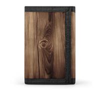 VstaDank Wood Grain Trifold Wallet Slim Billfold With ID Window Extra Capacity Credit Card Holder Stylish Front Pocket Purses