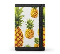 VstaDank Yellow Pineapple on White Background Illustration Wallet-Ultra Slim Minimalist Purse Trifold Wallet Credit Card Holder for Men And Women