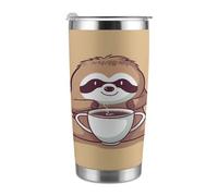 VstaDank Yoga Sloth Coffee Tumbler Large Car Cup Coffee Cups with Leakproof Lid Stainless Steel Vacuum Insulated Tumbler Reusable Travel Mug Water Bottle for Hot&Ice Drinks 20 Oz