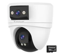 VSTARCAM 5MP Dual Lens POE IP Security Camera with Micro SD Card 64 GB, IP Camera Indoor/Outdoor with 108° Wide Angle 4 mm Lens, 2-Way Talk, Color Night Vision, Compatible with Third-Party NVRs