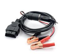 VSTM OBD II Vehicle ECU Emergency Power Supply Cable Memory Saver (3Meter) with Alligator Clip-On 12V Car Battery Cigarette Lighter Power Extension Socket