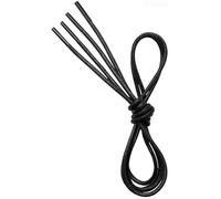 VSUDO 100 cm Waxed Black Shoe Laces - 2.5mm Thin Round Laces for Oxford Brogues, Derby, Blucher or Dress Shoes - Replacement Shoelaces (1 Pair - Black - 100cm)