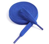 VSUDO 150 cm Double Layer Flat Blue Shoe Laces for Trainers, 9mm Wide Shoelaces for Trainers, Sneakers Laces for Women or Men (1 Pair-Blue-150cm)