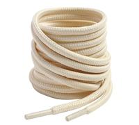 VSUDO 180 cm Round Cream White Boot Laces, 4mm Diameter Shoe Laces for Boots, Heavy Duty Outdoor Work & Hiking Shoelaces for Men or Women (1 Pair-Cream White-180cm)