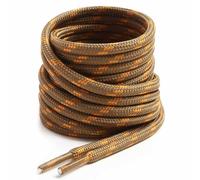 VSUDO 180 cm Round Light Brown Boot Laces for Walking, Heavy Duty Work, and Hiking Boots (1 Pair-Light Brown With Orange Dot)
