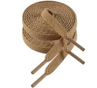 VSUDO 2 Pairs 120 cm Flat Tan Shoe Laces for Trainers, 8mm Wide Laces, Replacements Canvas Sneakers Laces for Women or Men
