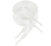 VSUDO 2 Pairs 80 cm Flat White Shoe Laces - 8mm Wide Laces for Trainers, Replacements Canvas Sneakers Shoelaces for Women or Men
