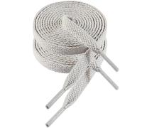 VSUDO 200 cm Flat White Grey Shoe Laces for Trainers, 8mm Wide Trainer Laces, Canvas Sneakers Shoelaces for Women or Men (2 Pairs-White Grey-200CM)