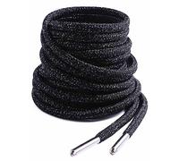 VSUDO 63 Inches Black Work Boot Laces Heavy Duty, Tough Shoe Laces, Strong Durable Boots Shoelaces with Metal Tips (1 Pair-Black with White Dot-160CM)