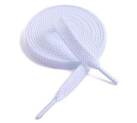 VSUDO 80 cm Double Layer Flat White Shoe Laces for Trainers, 9mm Wide Shoelaces for Trainers, Sneakers Laces for Women or Men (1 Pair-White-080cm)