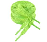 VSUDO 80cm Length Flat Neon Green Trainers Shoelace, 8mm Wide Shoe Laces for Sneakers, Premium Trainer Shoe Strings, Replacements Athletic Sport Shoelaces for Women or Men (1Pair-Neon Green-080cm)