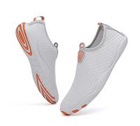 Vsufim Quick-Dry Water Sports Barefoot Shoes Aqua Socks for Swim Beach Pool Surf Yoga for Women Men, Light Grey, 9.5 Women/8.5 Men