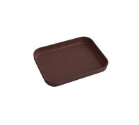 VSUINGO Small Serving Tray 9.5" x 7", Dark Brown Wood Grain Plastic Tray