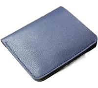 VSULZVNU Card Wallets Genuine Leather Young Men Small Wallet Card Holder Luxury Designer Short Standard Wallets Casual Slim Money Bag Minimalist Purse (Color : Blue), Blue, Minimalist