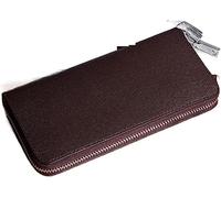 VSULZVNU Card Wallets Wallet Men Long Zipper Genuine Leather Wallets Solid Color Male Business Clutch Cellphone Wallet Big Capacity Card Holder Purse (Color : Coffee), Coffee