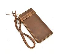 VSULZVNU Vintage Hasp Large Capacity Horse Real Leather Man Bifold Purse Clutch Wallet chain (Color : A, Size : One size), A, One Size