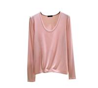 VSunUao Shirts for Women Modal Scoop Neck Long Sleeve Soft Pajamas Tops Casual Solid Color Lounge Top Ladies Sleep Shirts/UK Size/Ladies