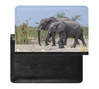 vsvdete Agile Gray Elephant Duo Passport Holder Protector Case, Slim Sleeve for Document Organizer, Travel Accessories