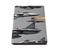 vsvdete Aircraft Fighter Jets A5 Leather Journal Binder Notebook, Lays Flat Refillable Writing Pad for Daily Planner