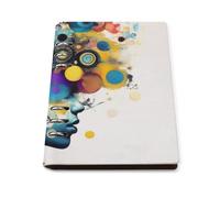 vsvdete Artificial Intelligence Brain A5 Leather Journal Binder Notebook, Lays Flat Refillable Writing Pad for Daily Planner