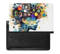 vsvdete Artificial Intelligence Brain Passport Holder Protector Case, Slim Sleeve for Document Organizer, Travel Accessories