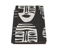 vsvdete Black And White Tribe A5 Leather Journal Binder Notebook, Lays Flat Refillable Writing Pad for Daily Planner