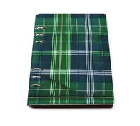 vsvdete Blue Scottish Tartan A5 Leather Journal Binder Notebook, Lays Flat Refillable Writing Pad for Daily Planner