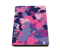 vsvdete Bright Pink Blue Camo A5 Leather Journal Binder Notebook, Lays Flat Refillable Writing Pad for Daily Planner