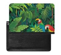 vsvdete Cheerful Green Parrot Jungle Passport Holder Protector Case, Slim Sleeve for Document Organizer, Travel Accessories