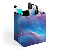 vsvdete Cosmic Clouds Glow Stars Square Desk Organizer Pen Holder,Workspace Storage Tray,Home Office Minimalist Stationery Box