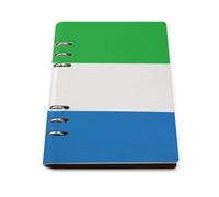 vsvdete Sierra Leone Flag A5 Leather Journal Binder Notebook, Lays Flat Refillable Writing Pad for Daily Planner