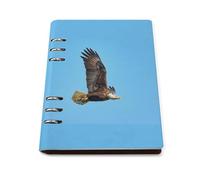 vsvdete Victorious Brown Bald Eagle A5 Leather Journal Binder Notebook, Lays Flat Refillable Writing Pad for Daily Planner
