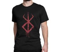 VSYNLOJN Berserk Brand of Sacrifice Symbol T Shirts Men Black L