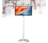 VsyPtyc 32 Inch Portable Smart TV on Wheels, Rolling TV with Touch Screen Monitor, Android 13 OS, Full Swivel Rotation, Built-in 15000mAh Battery 4+64GB