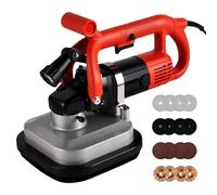 VsyPtyc 4 Head Concrete grinder Set, 4" Concrete Floor Grinder, with Dust Extraction Shroud Auxiliary Wheels, 3800W Concrete Planer, for Grinding Concrete Cement